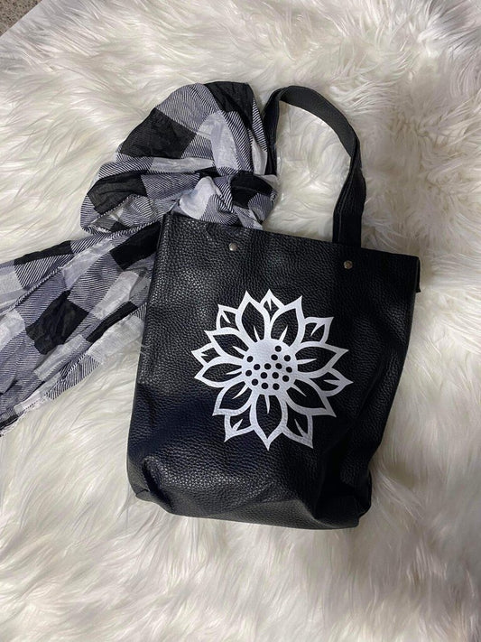 Black Flower Handbag
