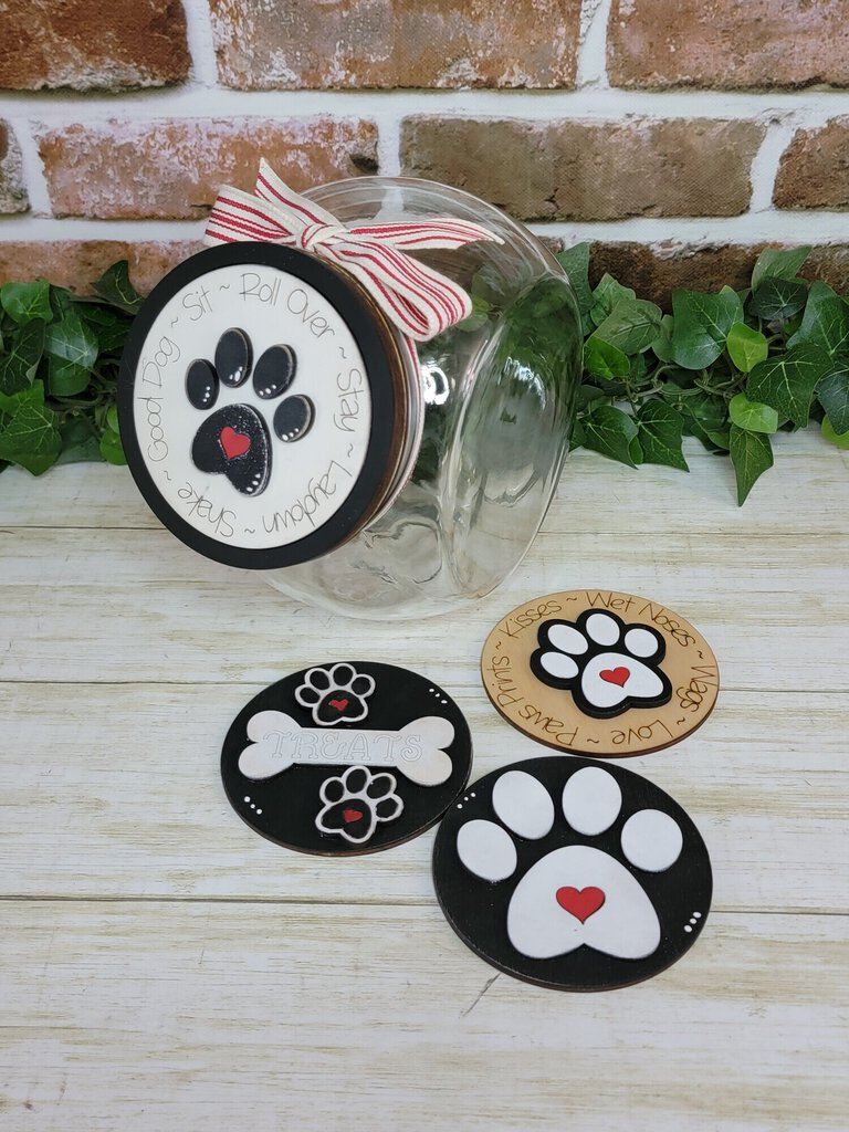 Dog Treat Jar with Interchangeable Lid