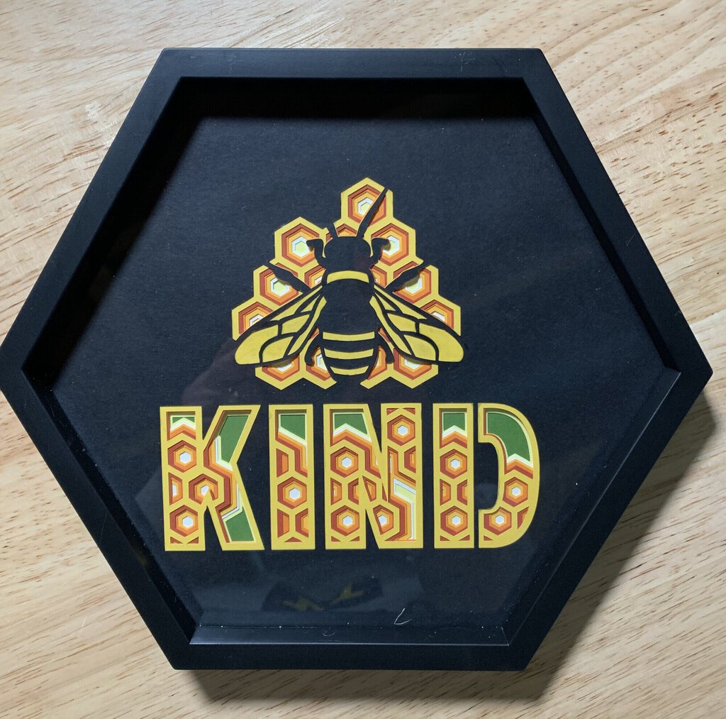 Octagonal Bee Kind, Size: 8x8