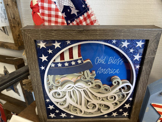 Wood Uncle Sam, None, Size: 8x8