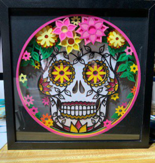 Black Sugar Skull Shadowbox