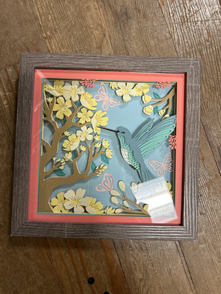 Hummingbird #2, White, Size: 8x8