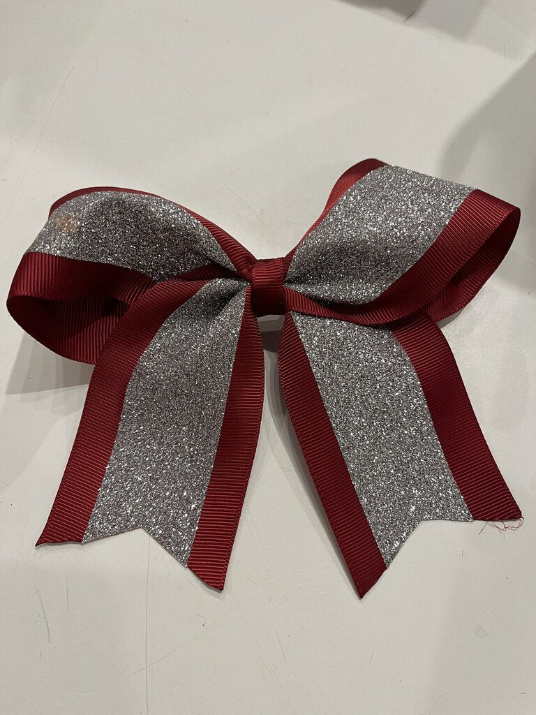 Med Cheer Bow Mrn w/Gry Gltr