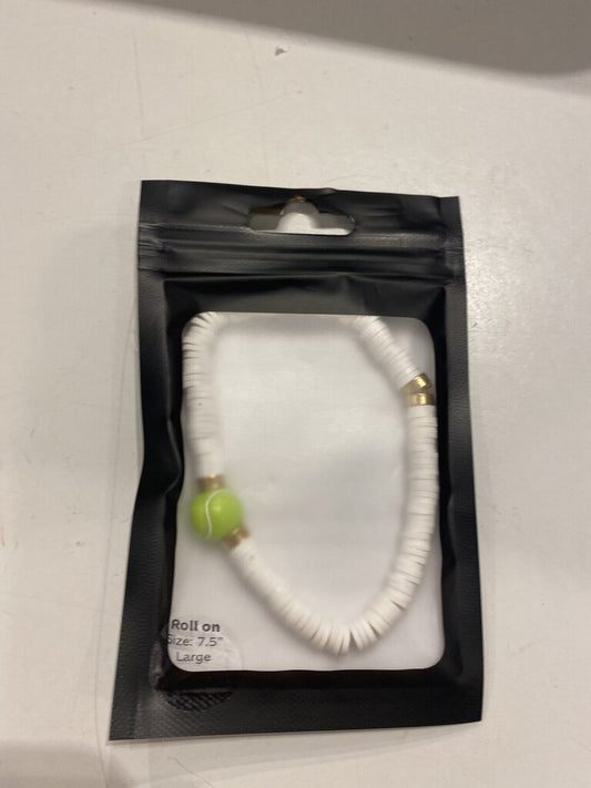 Bracelet, Tennis_White, White, Size: Large