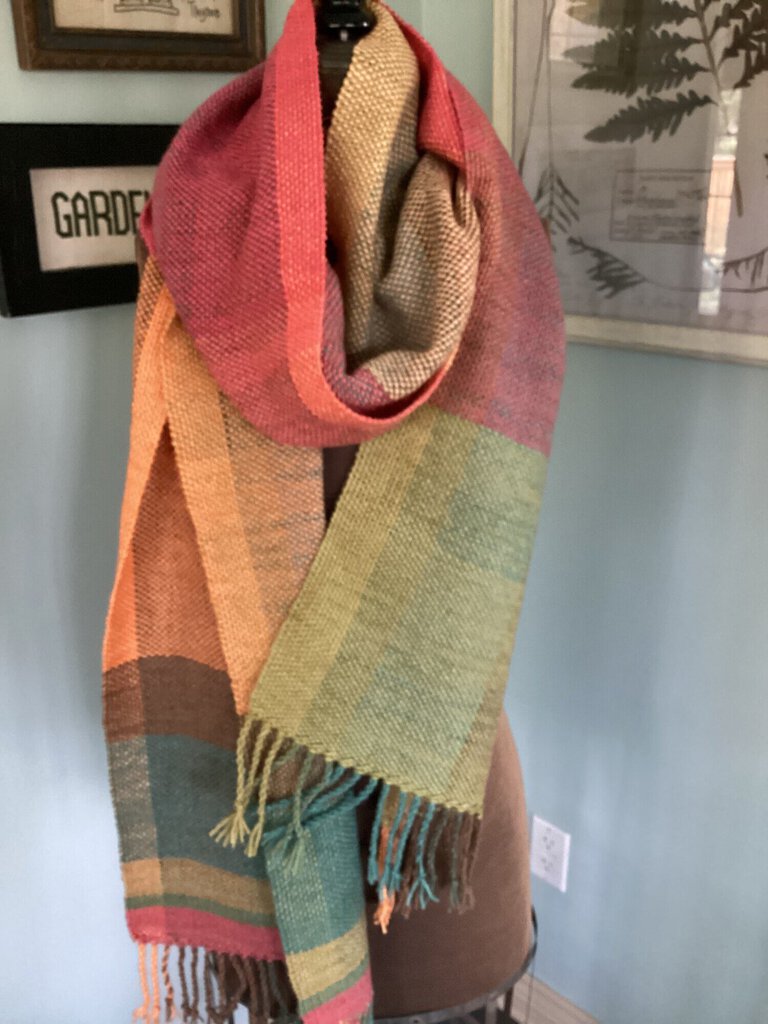 Handwoven acrylic scarf