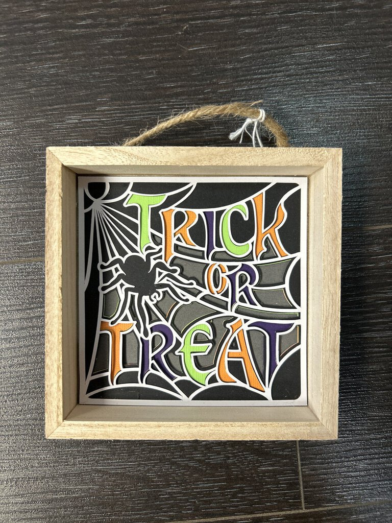 Trick And Treat, White shadowbox , Size: 4x4