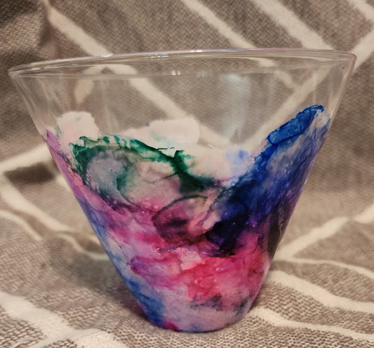 Multicolor Stemless Martini Glass