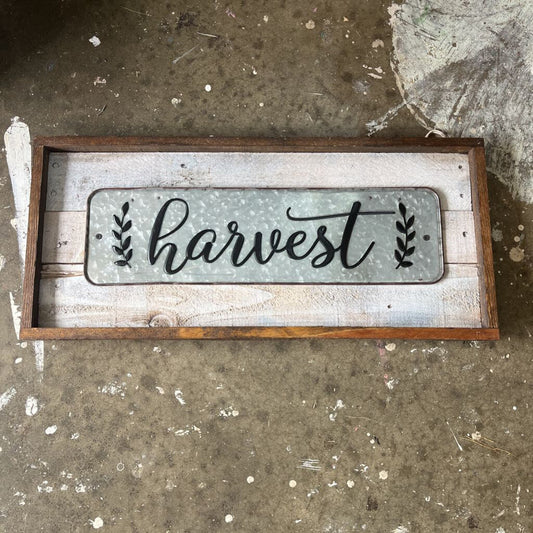 Harvest Metal Sign