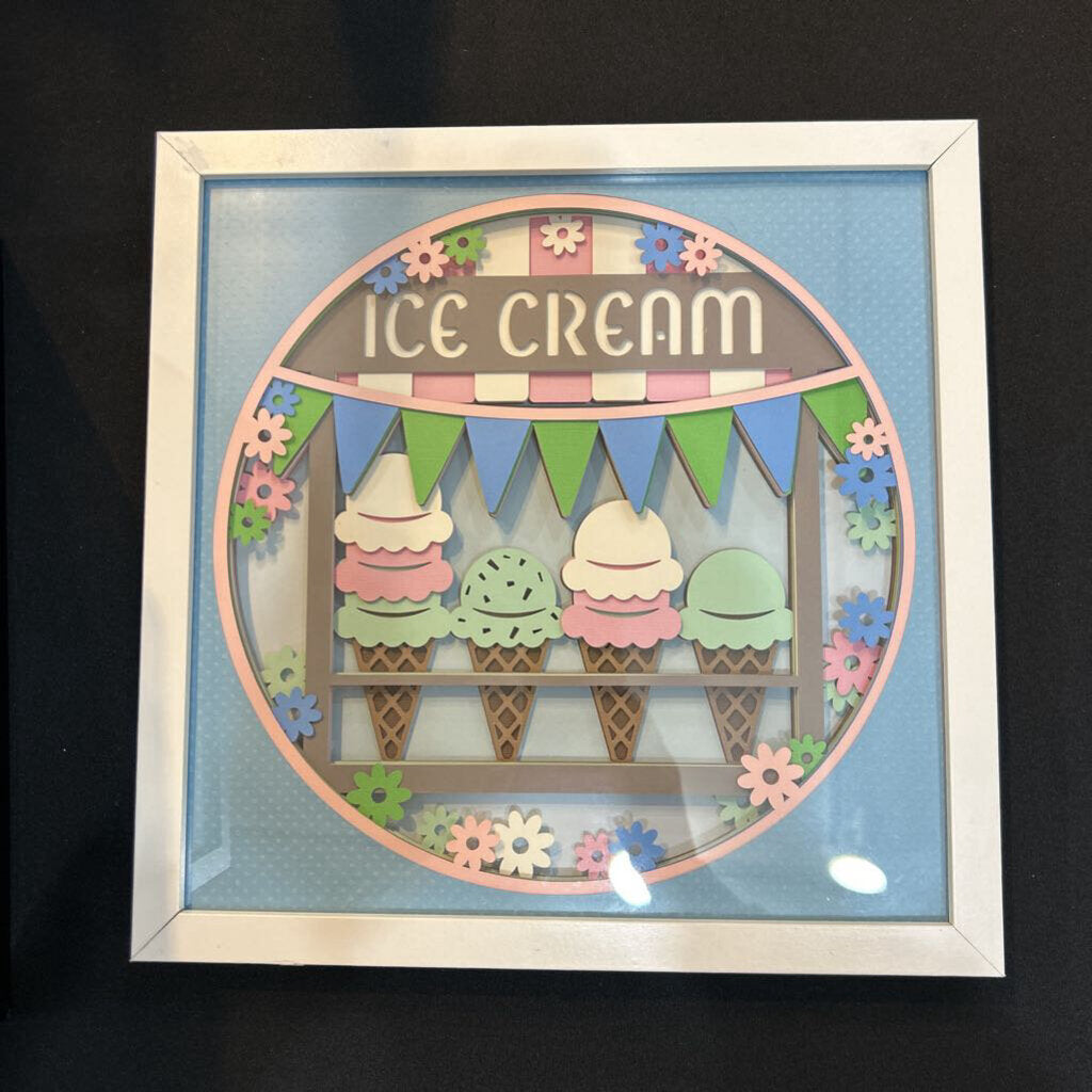Ice Cream Shadowbox, Size: 12x12