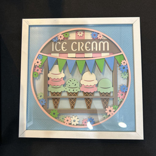 Ice Cream Shadowbox, Size: 12x12