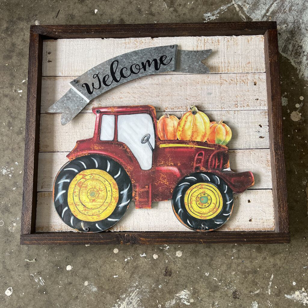 Red Tractor Fall plaque