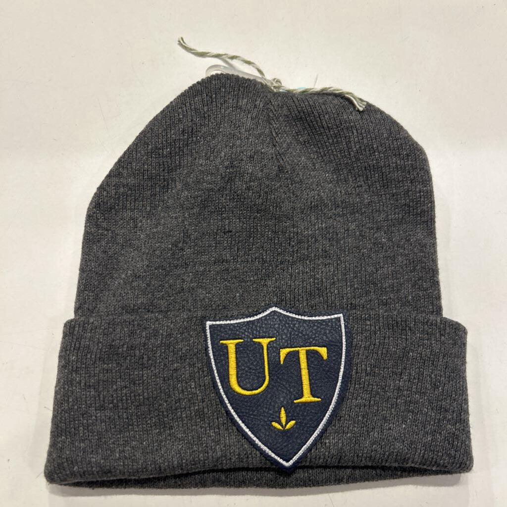 Knit Hat with leather UT patch