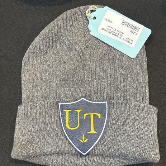 Knit Hat with leather UT patch