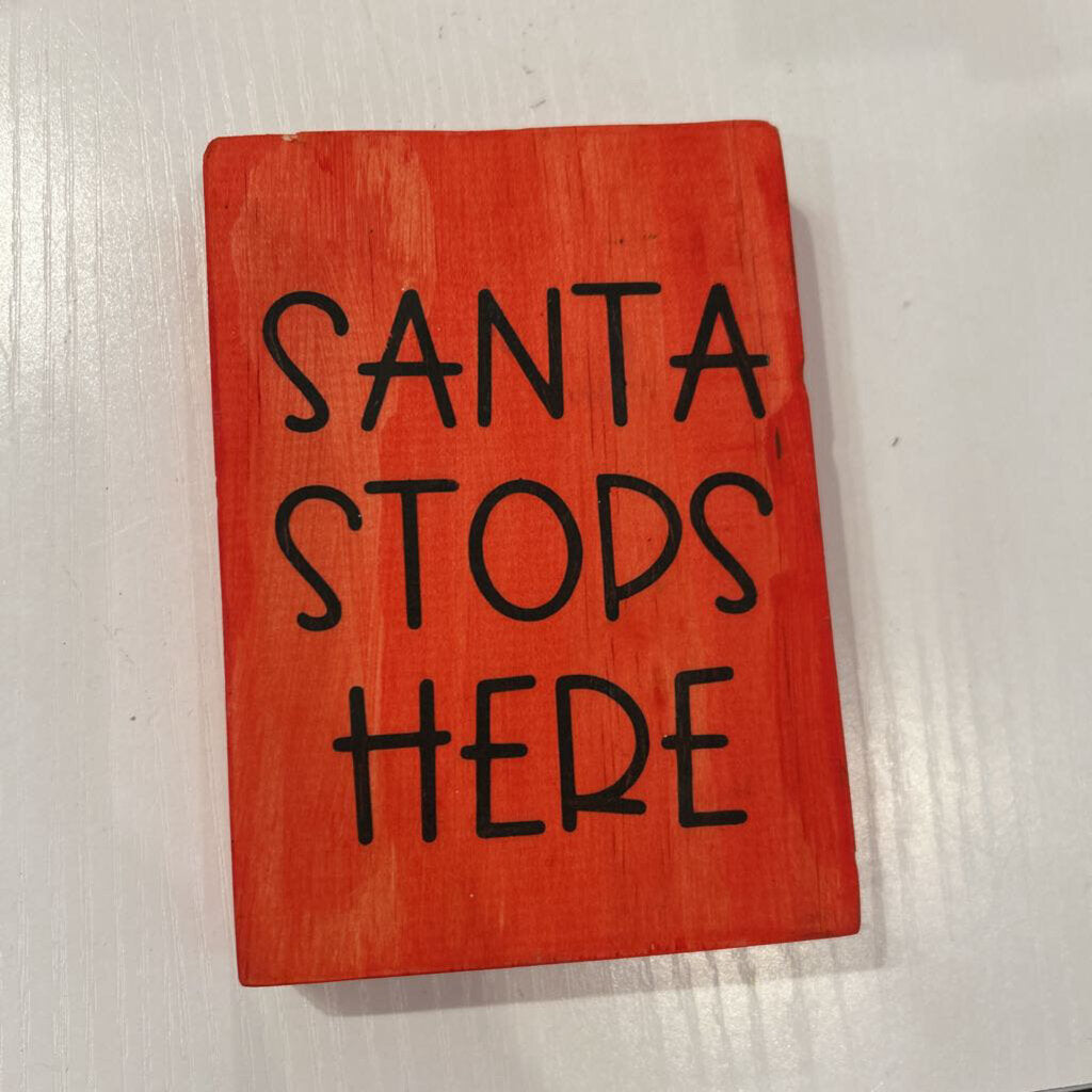 Santa Stops Here Wood Blocks