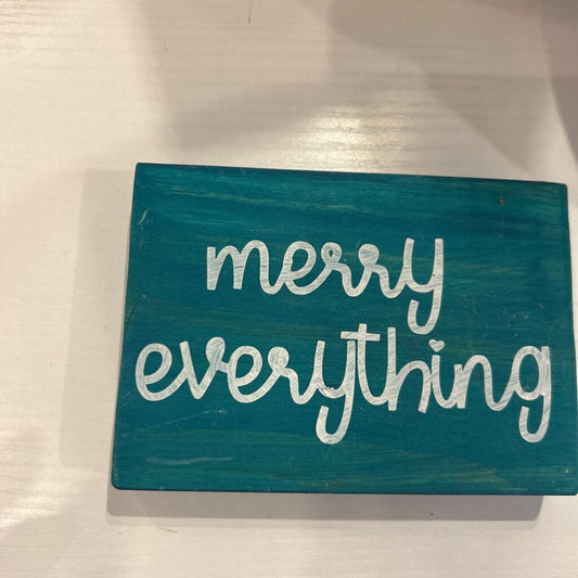 Merry Everything Wood Block