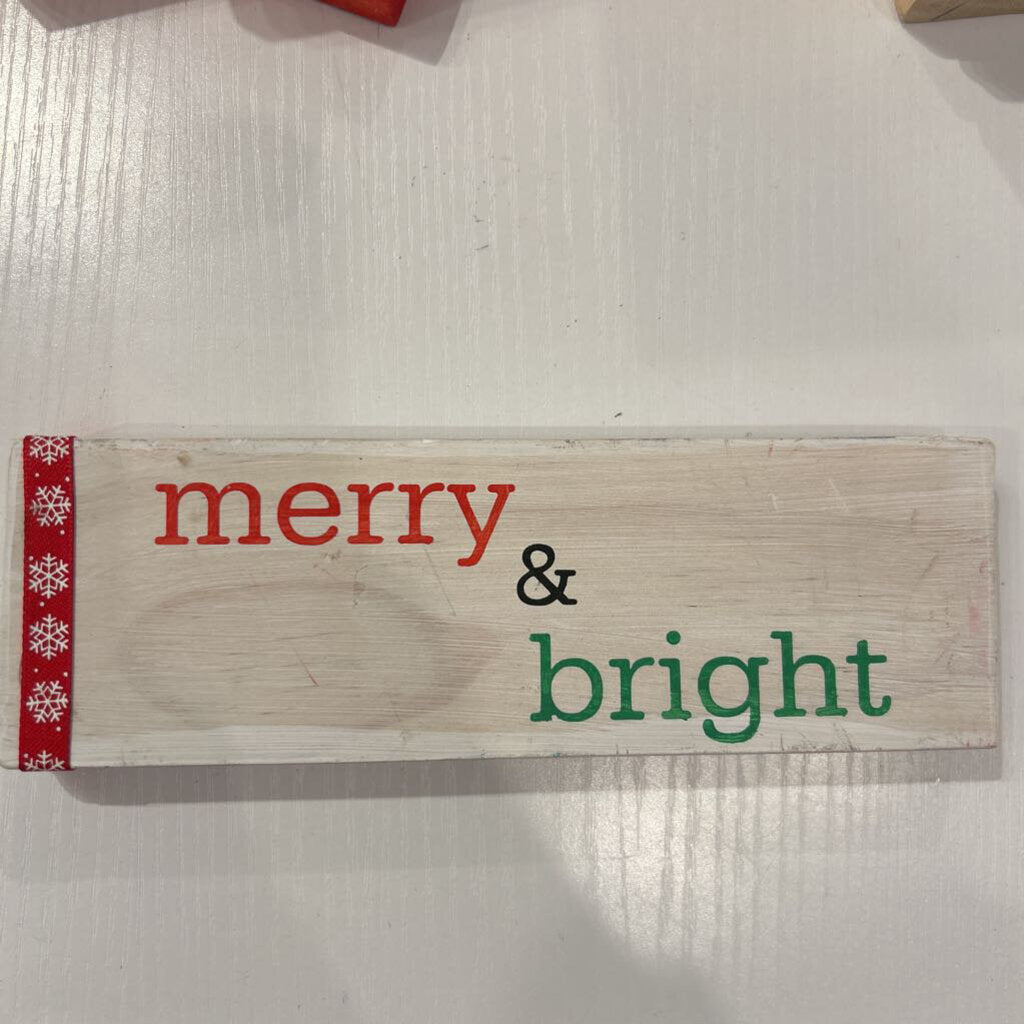 Merry and Bright Wood Block