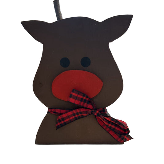 WOOD RUDOLPH Red/Black checked bow