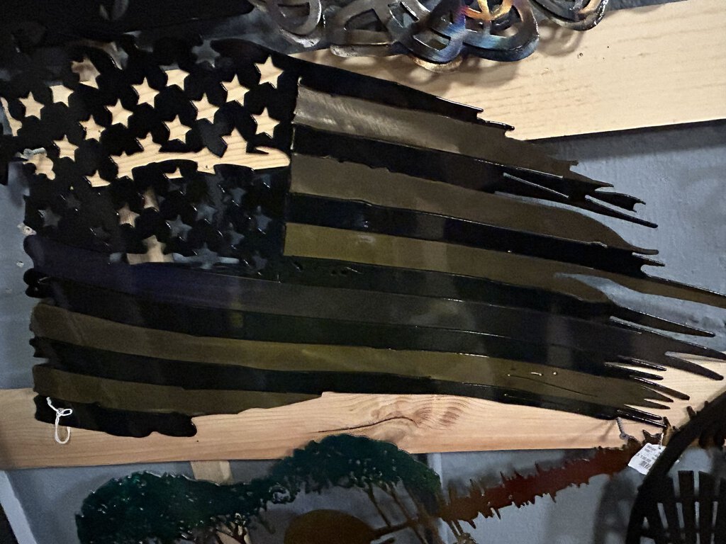 Tattered Thin Blue Line Flag