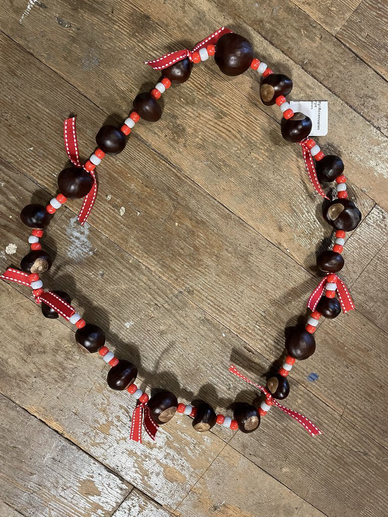 Buckeye necklaces with ribbons
