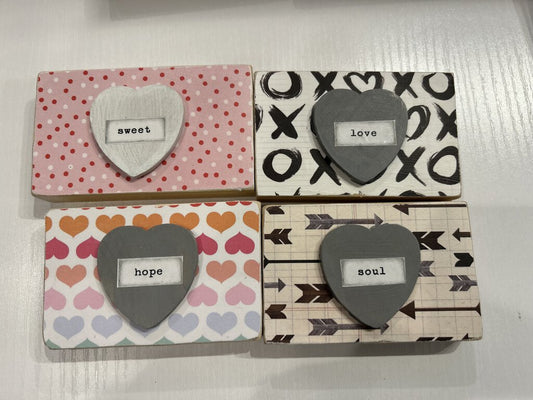 Mini Wood Block with Heart