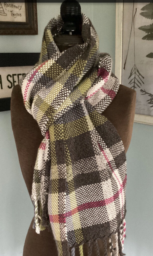 Handwoven Scarf Wool/Angola/Bamboo #123