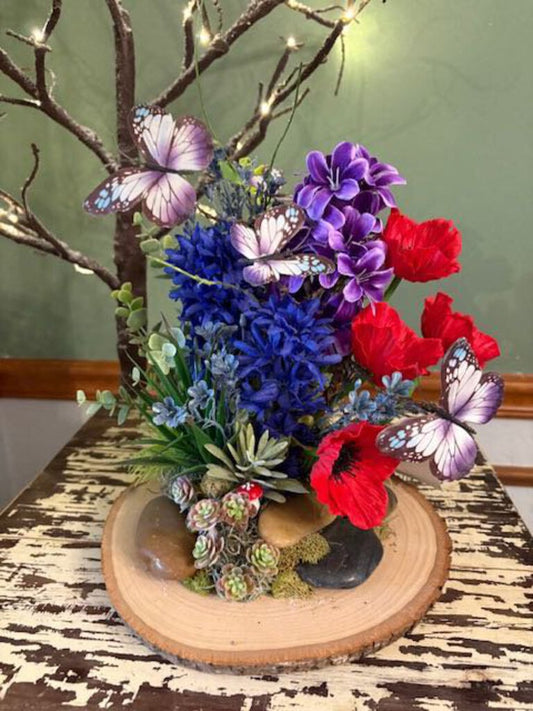 Bark Wood Purple/Blue Planter