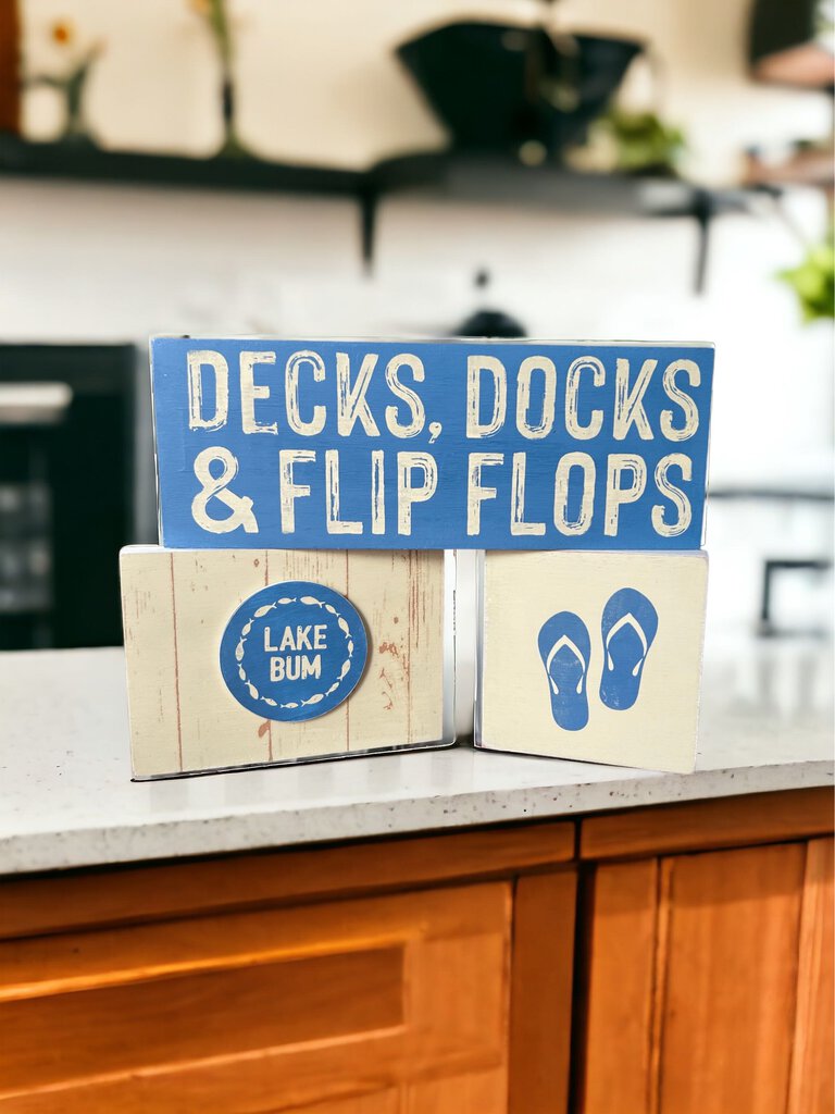 Welcome Home/Deck/Dock/Flip Flops Dbl/Sd 3pc