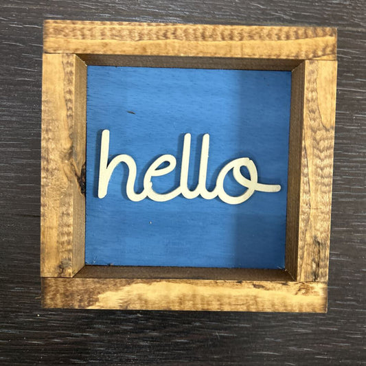 Blue Hello mini (shelf sitter)