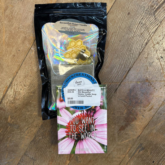 Beautiful Honey Vanilla Soap w/seed Packet