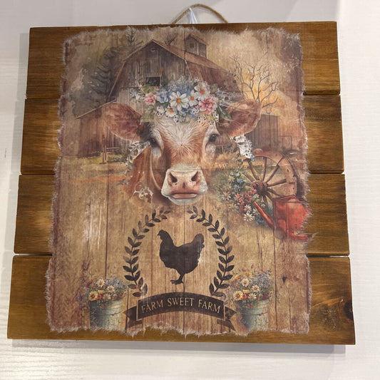 Wood Deco LG Cow Farm