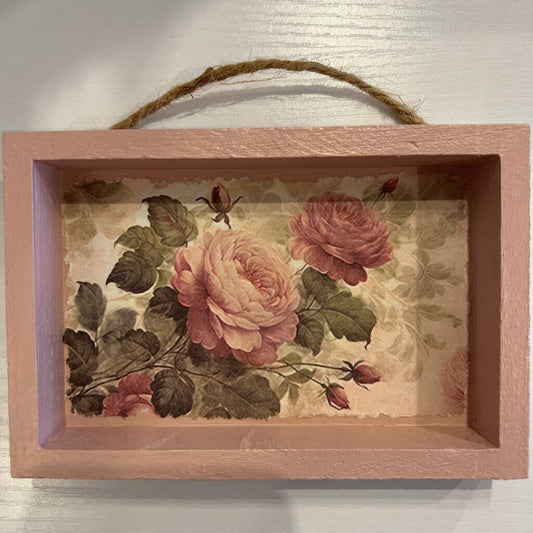 Wood Deco Pink Roses pink frame