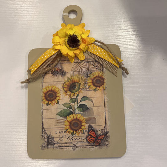 Wood Deco Floral sunflower mini board
