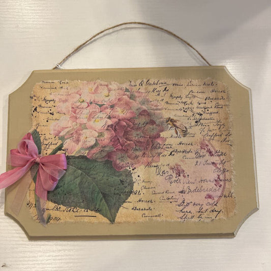 Wood Deco Hydrenga w/bow