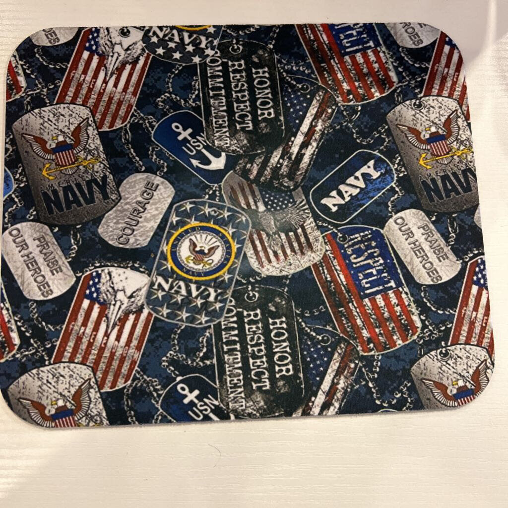 Navy Collage Mouse Pad