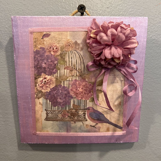 Wood Deco Plaque Purple