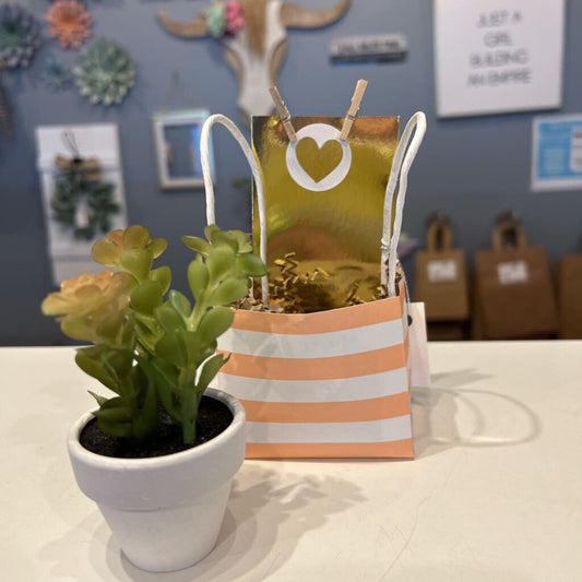 Mother's Day stripe faux plant