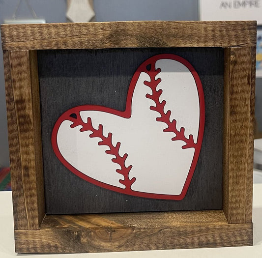 Baseball Heart Mini