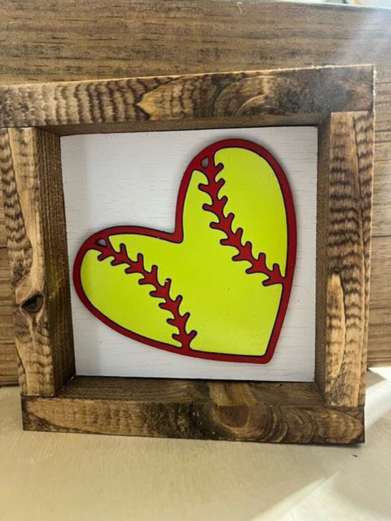 Softball Heart Mini