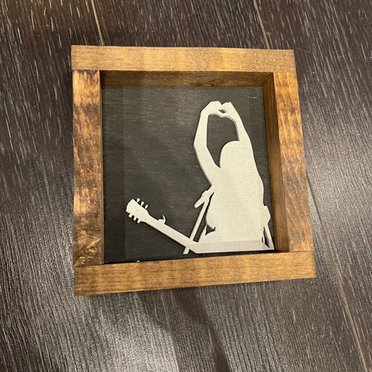 Taylor Heart Hands White Glitter Blck bkgrnd Mini