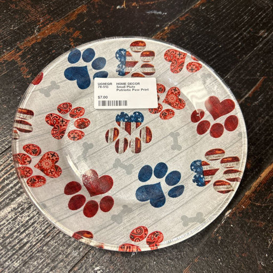 Small Plate Patriotic Paw Print