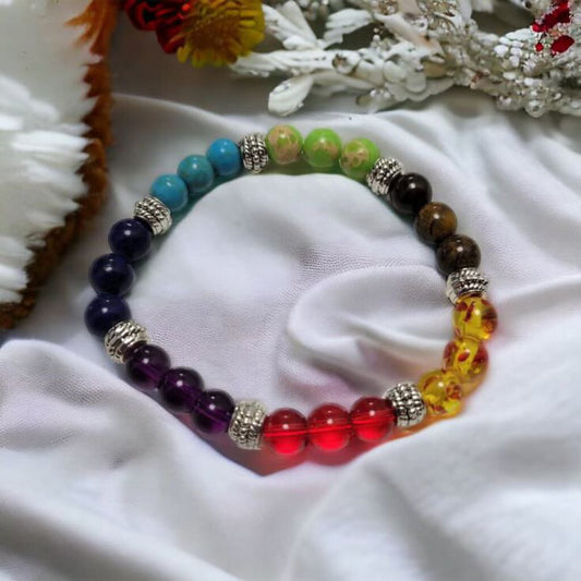 MJ Shakra Bracelet w/Silver Beads