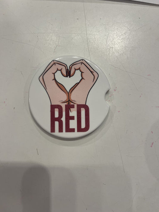 Taylor Swift Red Heart Hands car coasters