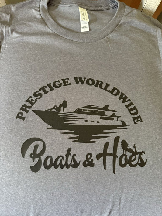 Boats & Hoes Adult, TS, SS, Hthr Storm, S