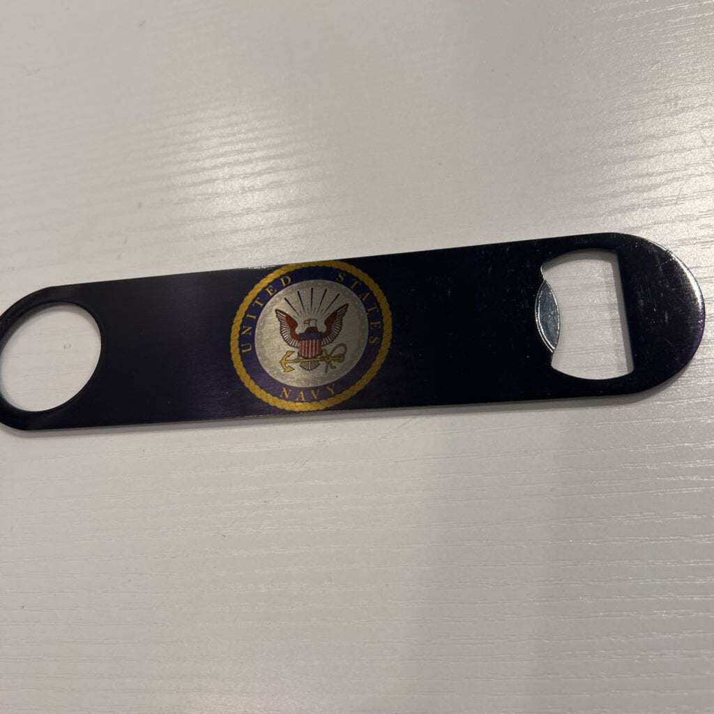 Navy Blue w/Round Logo Bottle Opener w/Magnet