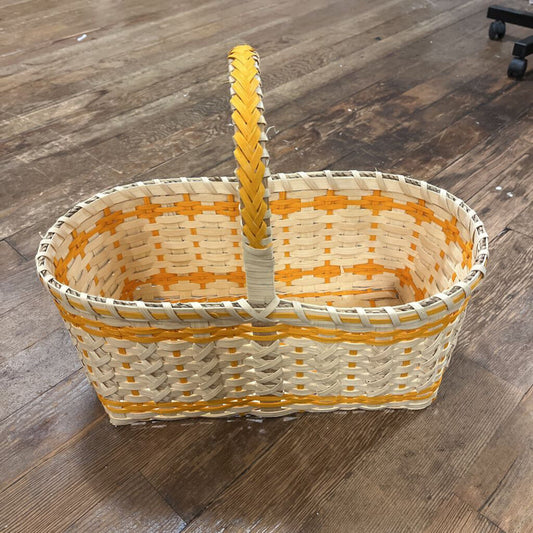 Orange / Beige Woven Basket