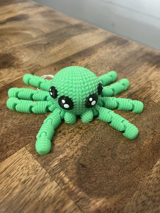 Glow In The Dark Green Crocheted Spider SW