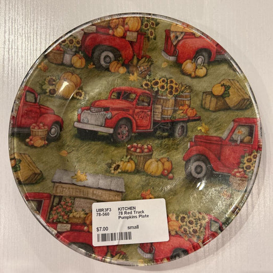 Red Truck Pumpkins Plate