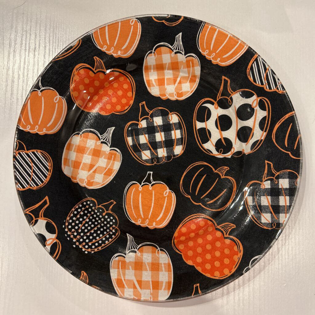 Gingham pumpkin Plate