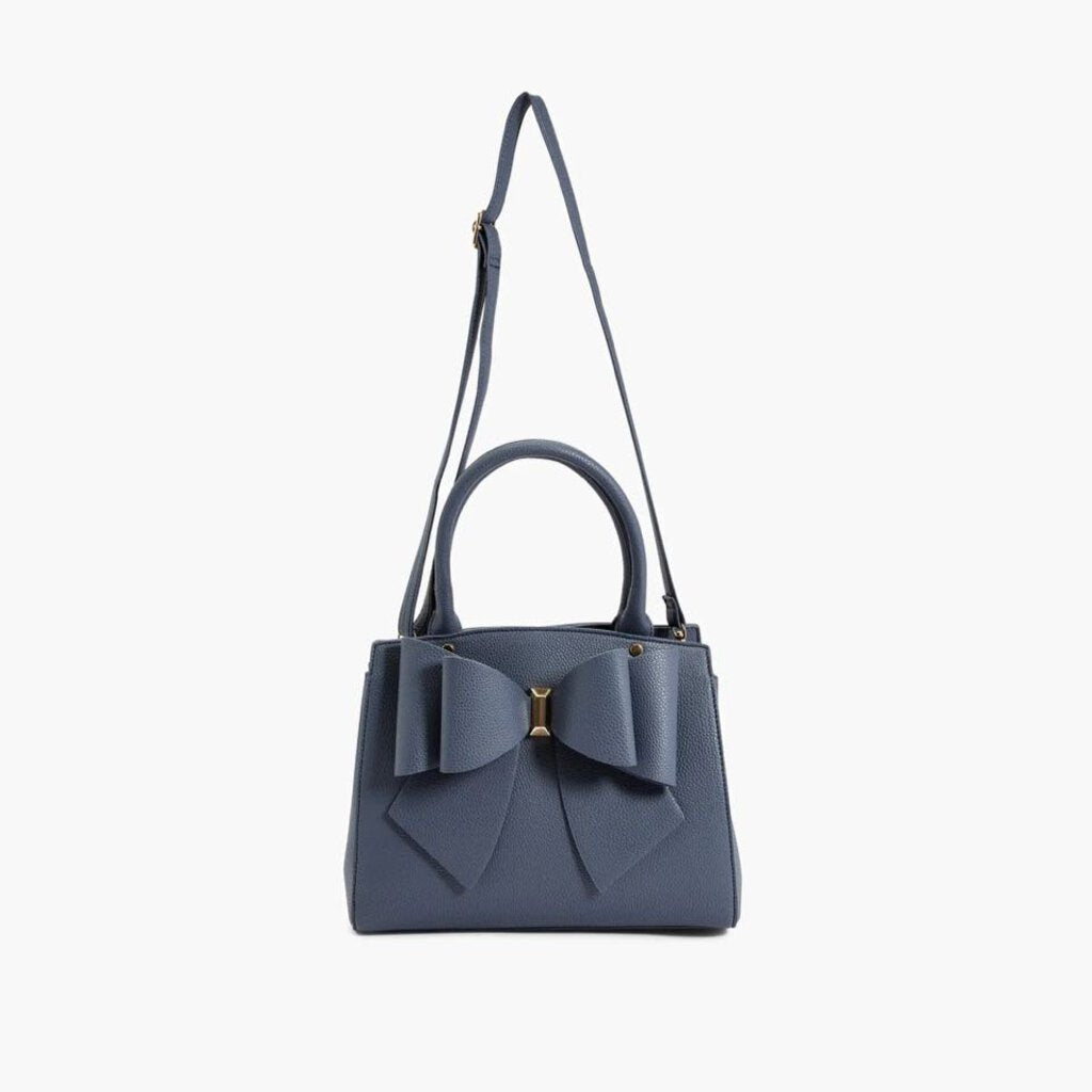 Park Navy Double Bowtie Top Handle Satchel