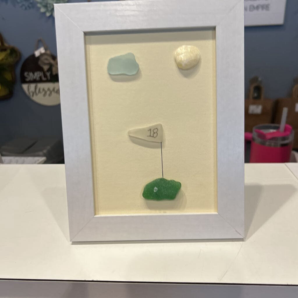 Beach Glass 5x7 white frame golf